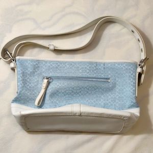 Coach Baby Blue and White Purse